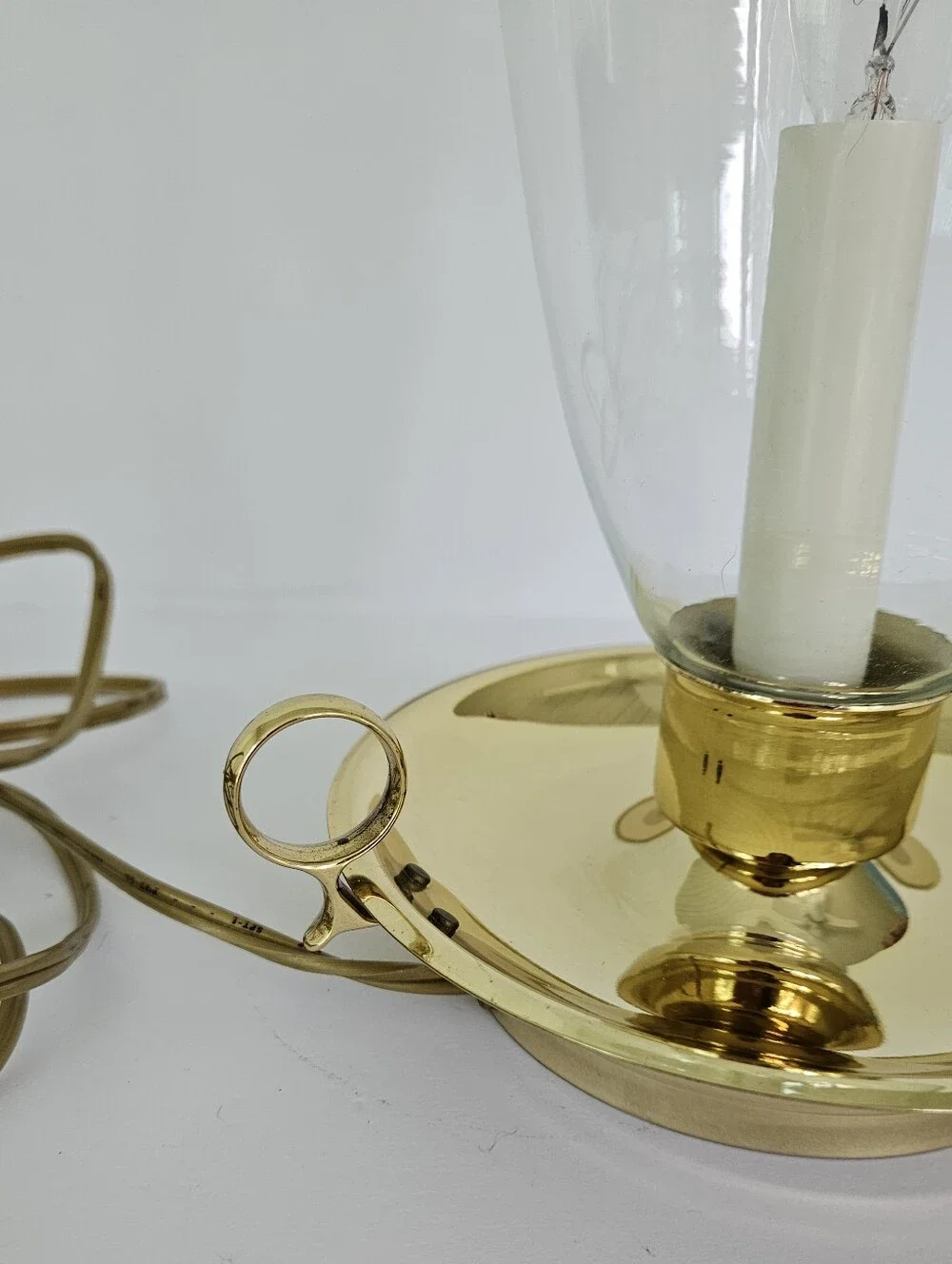 Vintage Brass Hurricane Candle Lamp 10
